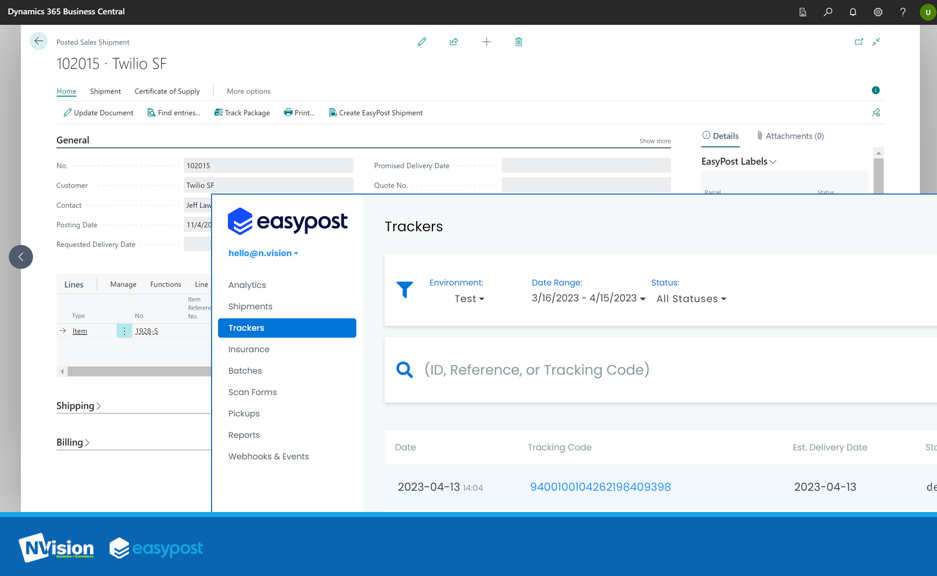 Quick setup wizard for EasyPost integration in Business Central