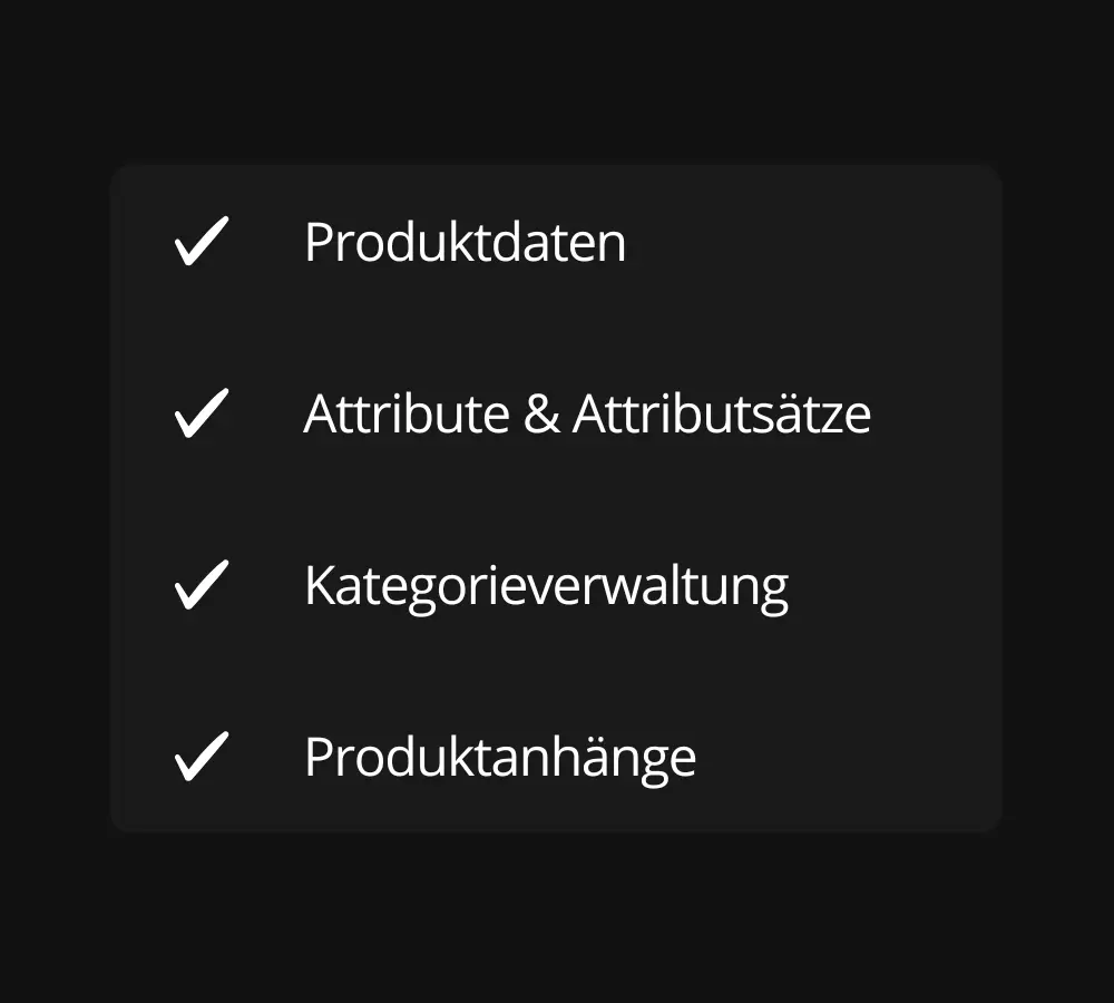 Product Information Management checkliste Funktionalitäten