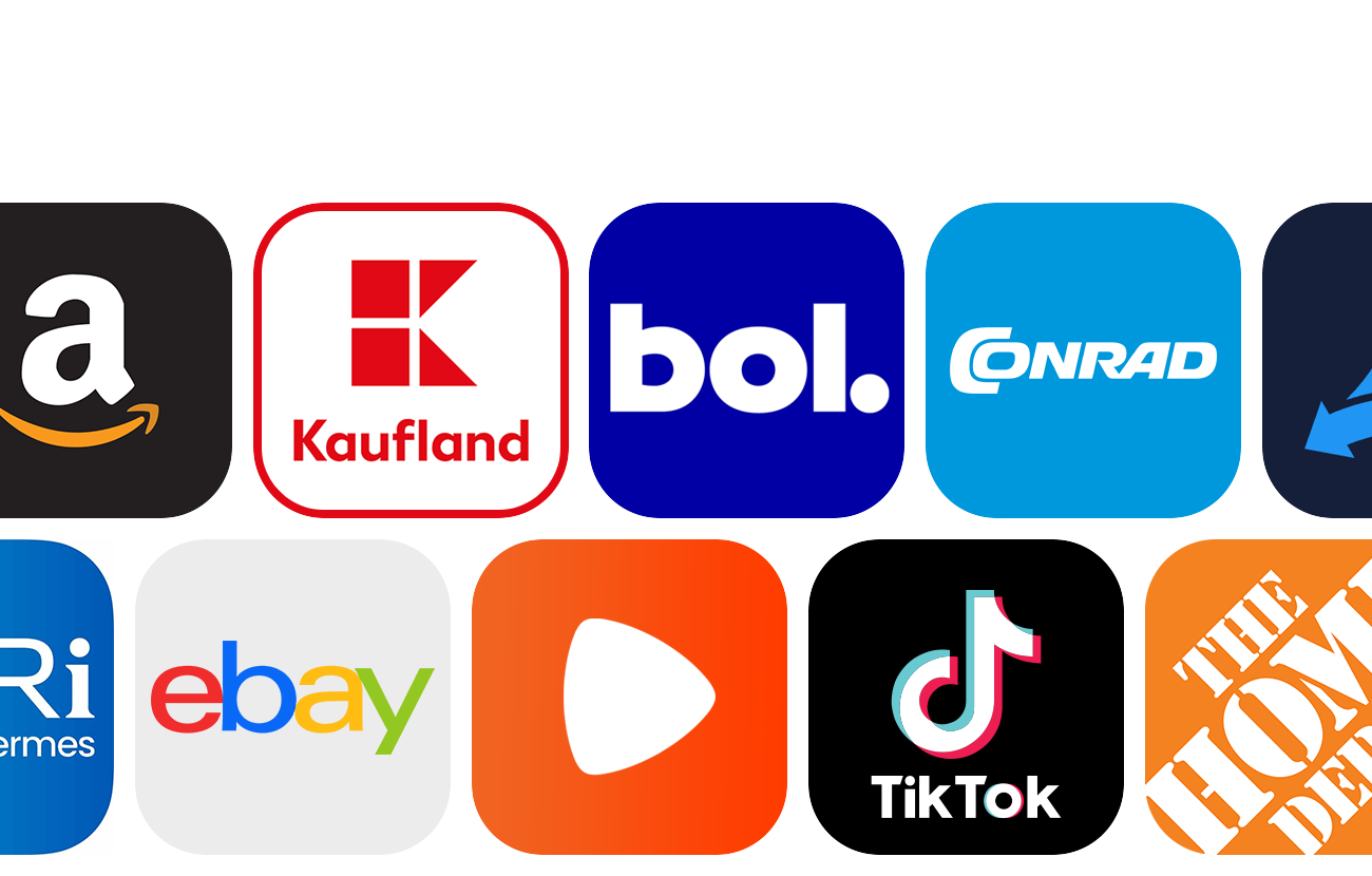 Some marketplace logos supported by Commerce 365 for ChannelEngine integration