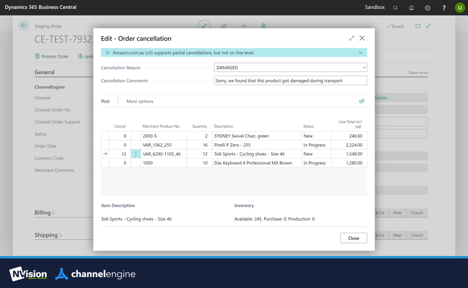 Certified Channelengine extension for Business Central