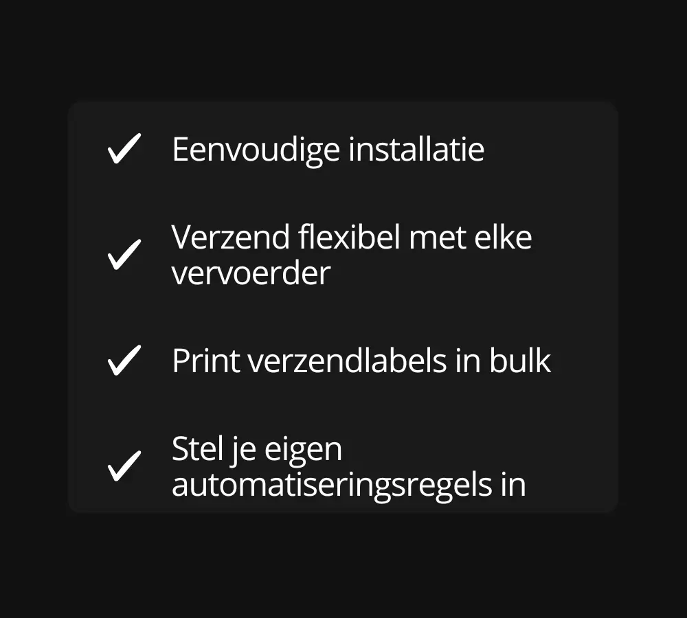 Overzicht van Sendcloud's verzend functionaliteiten