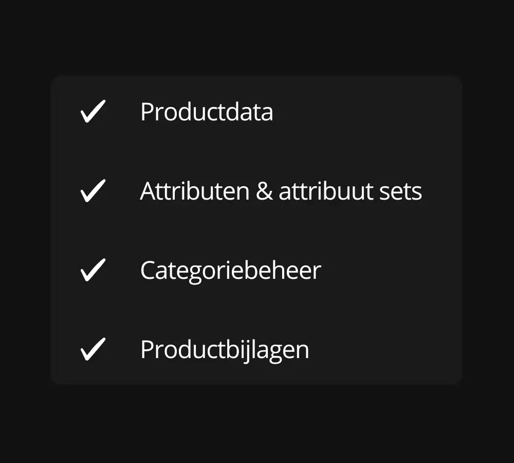 Product Information Management functionaliteiten