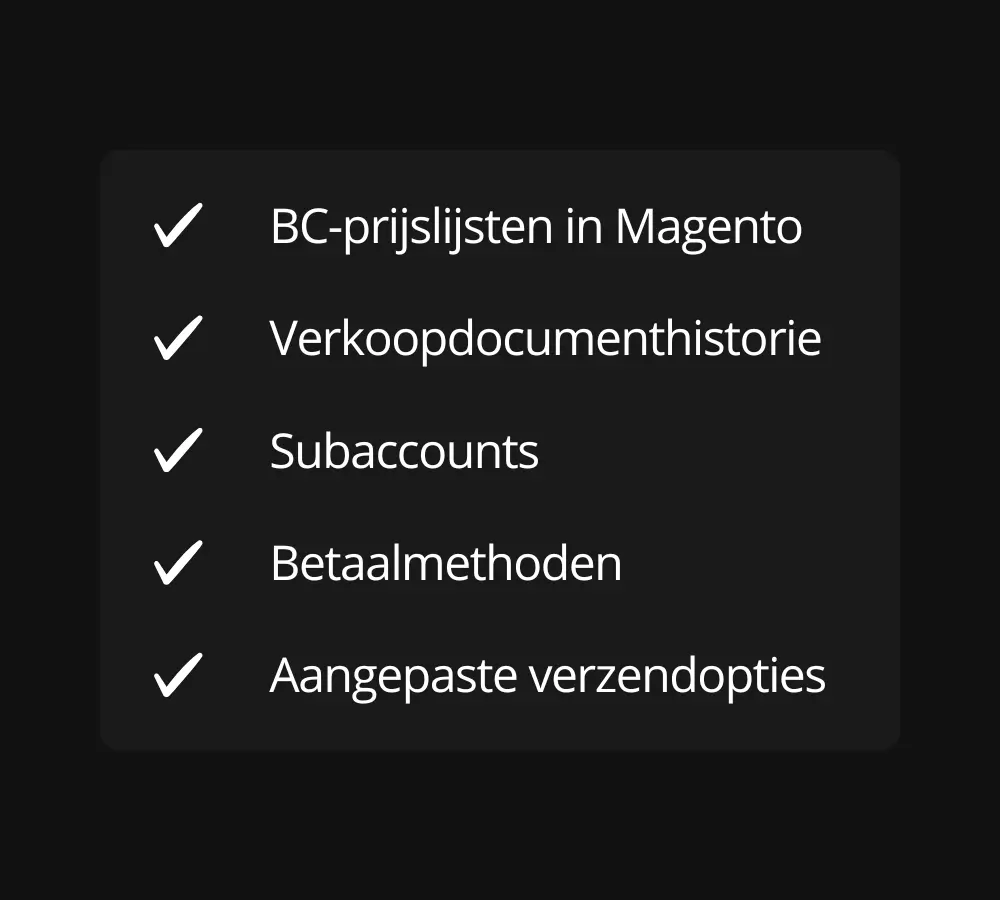 Checklist B2B functionaliteiten